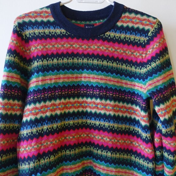 Fair Isle Striped Women's Sweater - Picture 13 of 15